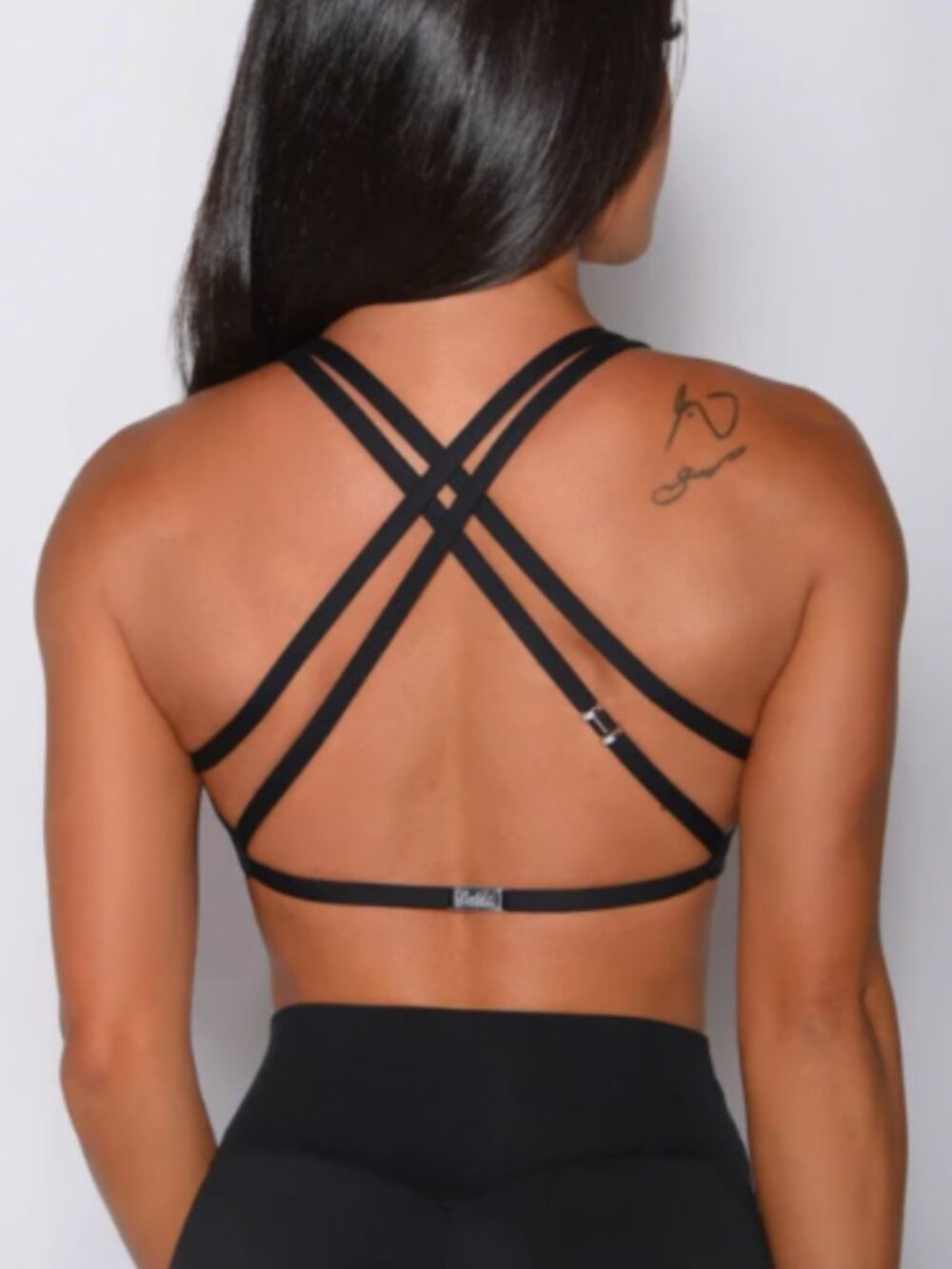 Bombshell Sportswear Dumbbell Strappy Sports Bra Black